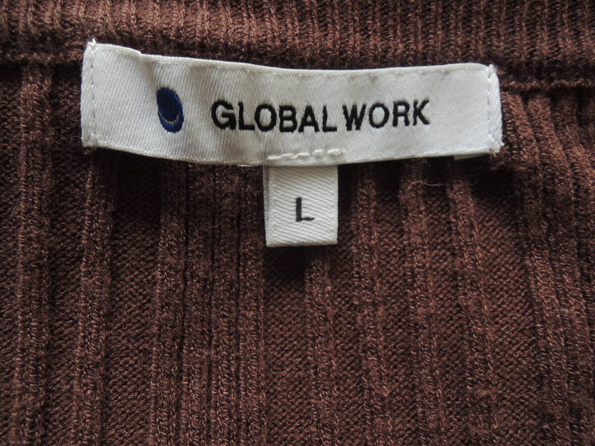 GLOBAL WORK L size V neck cardigan glow bar Work unused 