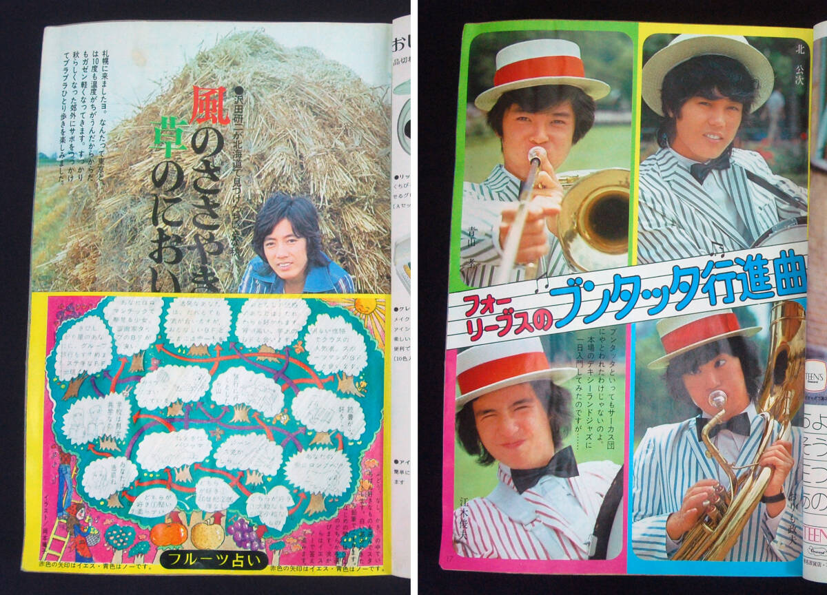 女学生の友 1972年10月号 沢田研二/フォーリーブス/志垣太郎/天地真理/西城秀樹/仲雅美/野口五郎/伊丹幸雄/麻丘めぐみ/いしだあゆみ他_画像3