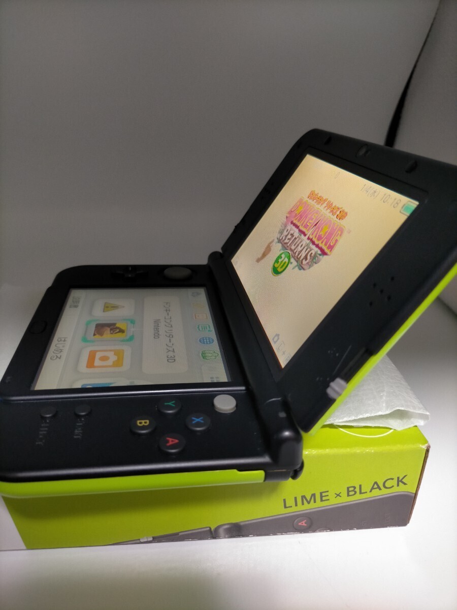 Newニンテンドー3DS LL ライム×ブラック Nintendo 箱付き 付属品あり_画像9