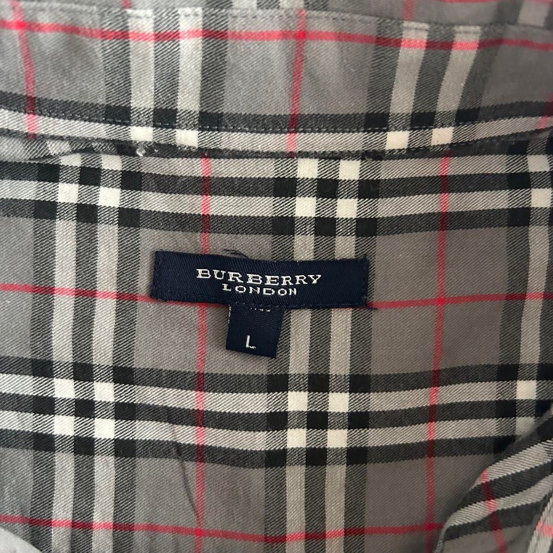 Burberry バーバリー 半袖シャツ ノヴァチェック ワンポイント 刺繍ロゴ L  ボタンダウン チェック柄 