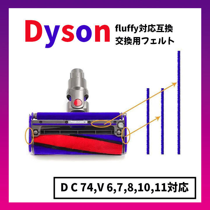 ダイソン dyson ソフトローラーヘッド 交換用 底面フェルト 互換品_画像1