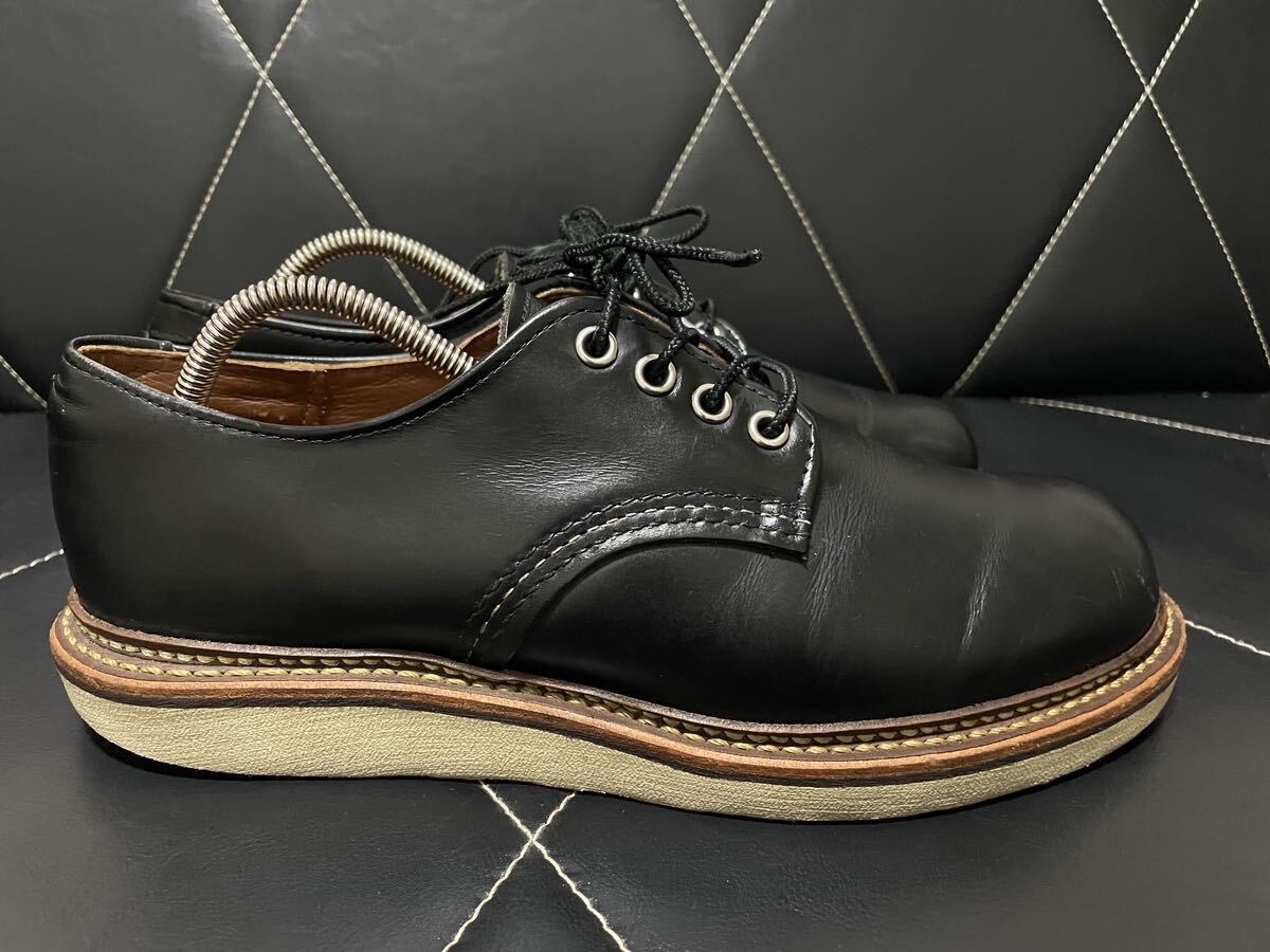 極美品 Red Wing レッドウィング 8002 USA6.5≒24.5cm レザーシューズ ラウンドトゥ ワークブーツ ブラック レザー メンズ USA製_画像4