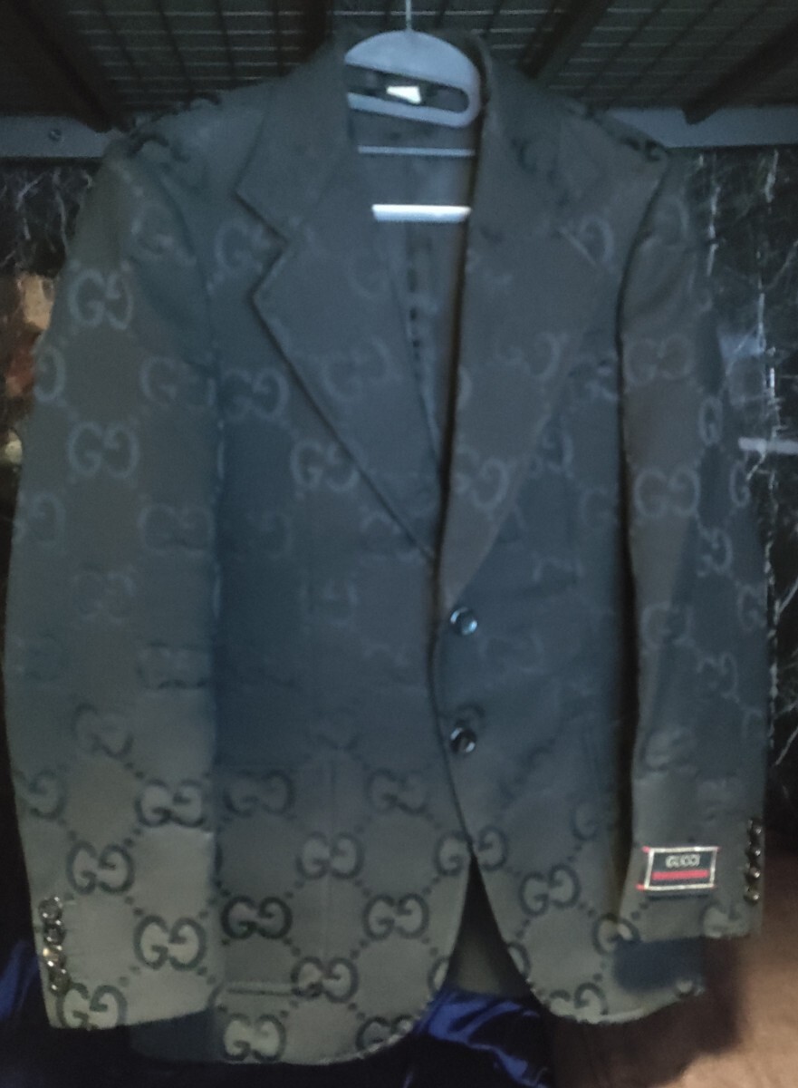 定価42万↑ GUCCI ジャンボGG柄 テーラードジャケット スーツ 44 グッチ 680759_画像2