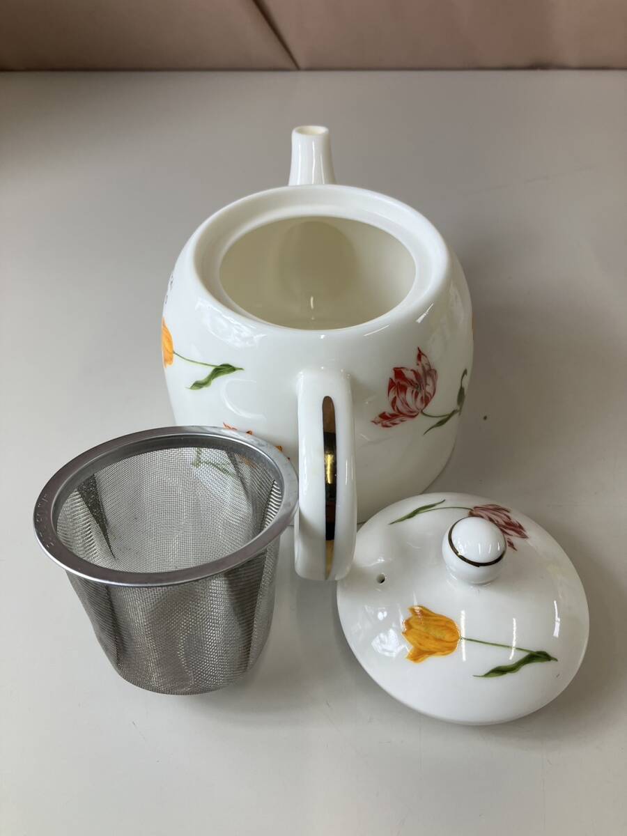 hiromichi nakano パロット ポット茶器セット5客分 キッチン用品 花柄模様 金彩の画像7