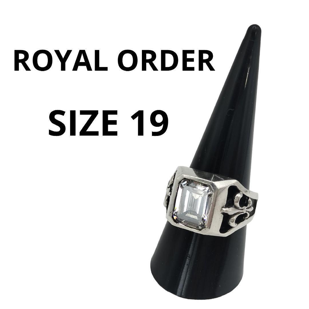1円スタート ROYAL ORDER ロイヤルオーダー リング 指輪 クリアストーン シルバー 約19号の画像1