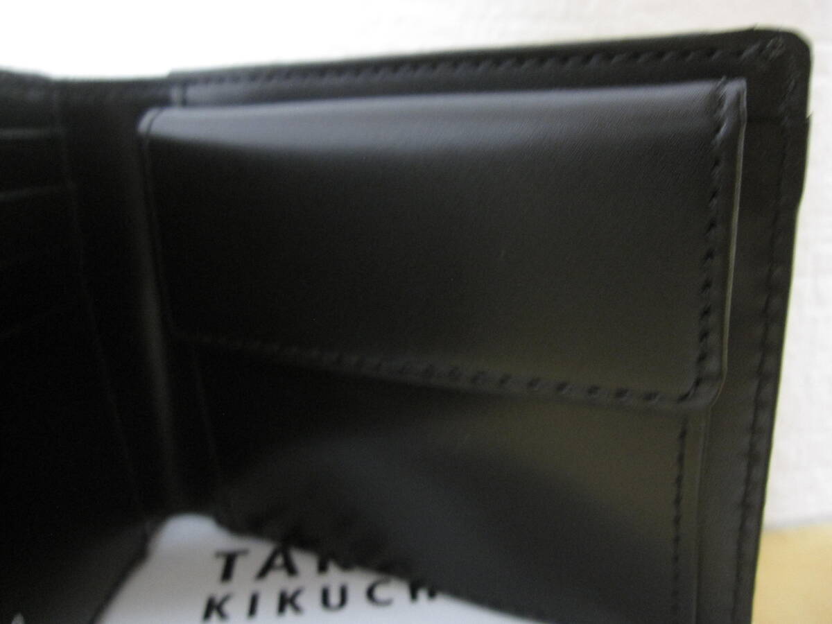 定価 11000円 タケオキクチ TAKEO KIKUCHI 二つ折り財布 黒 レザー341019 カード6枚の画像4