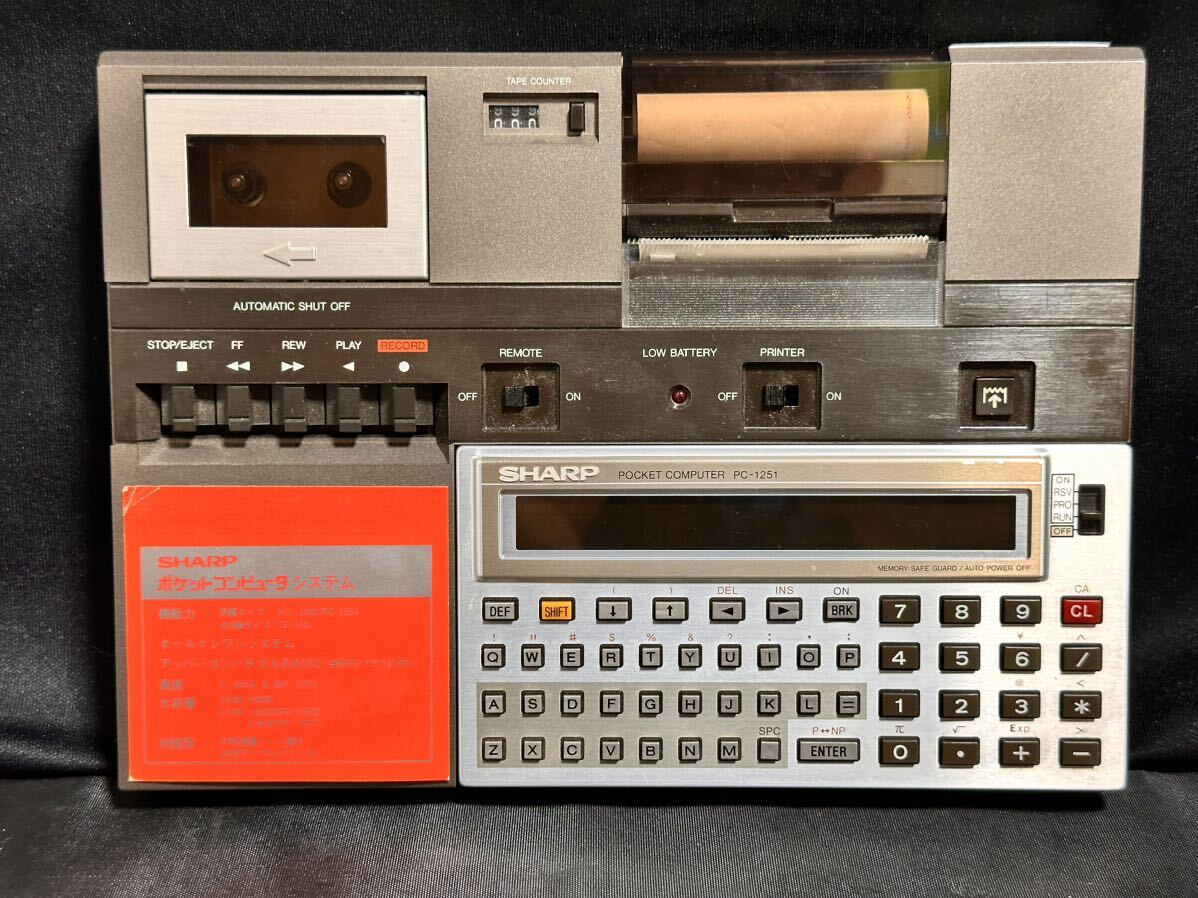 ジャンク シャープ ポケコン PC-1251 プリンター マイクロカセットレコーダー CE-125 中古 ⑬の画像1
