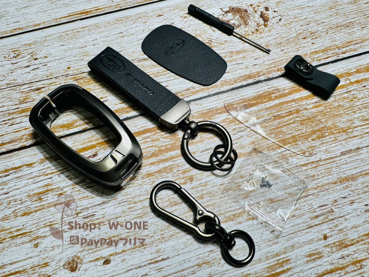 スバル用 新型レヴォーグ インプレッサスポーツ インプレッサＧ４ レガシーB4 アウトバック 革キーケース取り付け簡単 ブラックの画像4