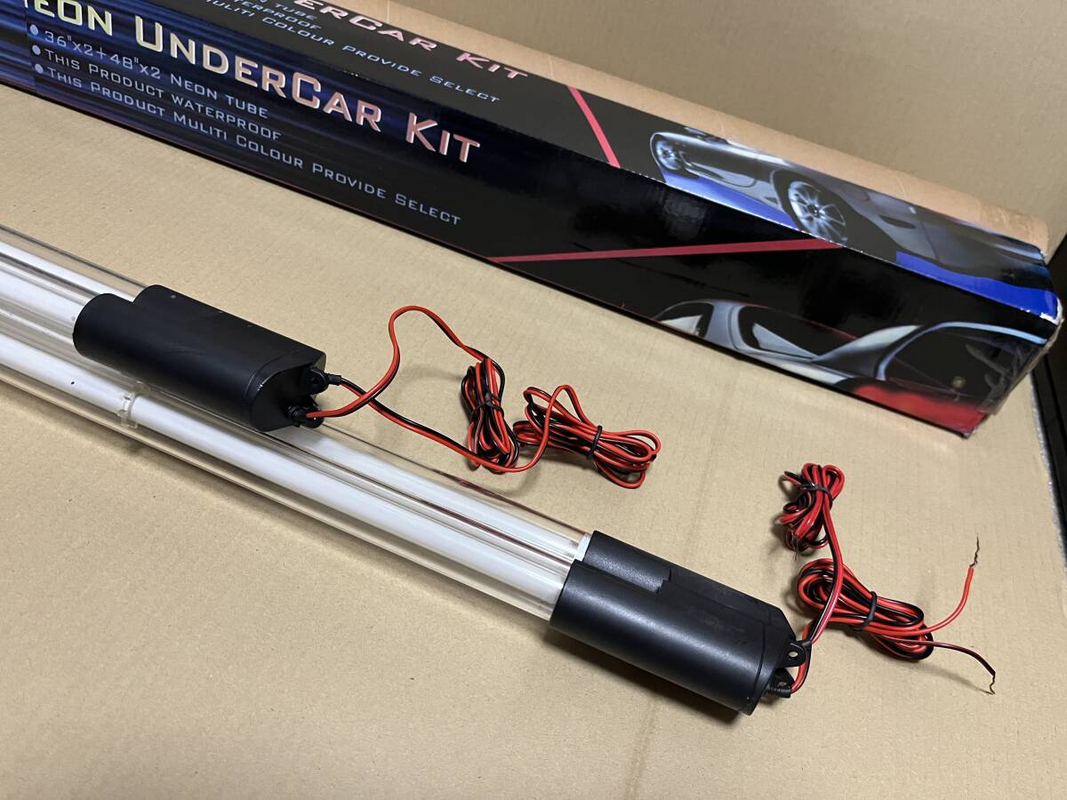 ネオン管 スポコン 旧車 当時物 12v 当時物 アンダーネオン ブルー ネオン管 120cm×2本 90cm×2本
