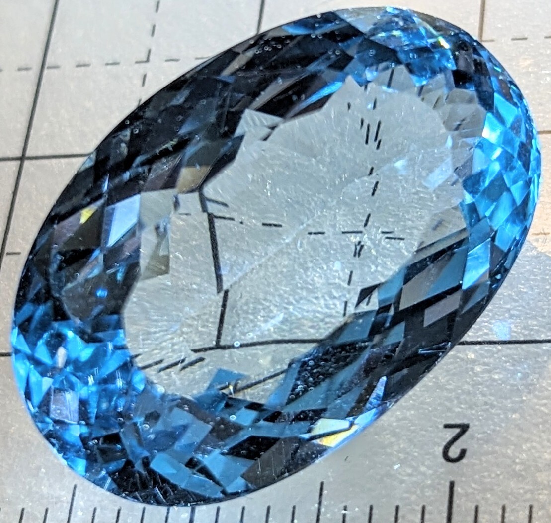 大粒 天然トパーズ 29.351ct スイスブルートパーズ ルース jewelry ソーティング付き topaz パワーストーン 特大 宝石 誕生石 裸石 天然_画像2