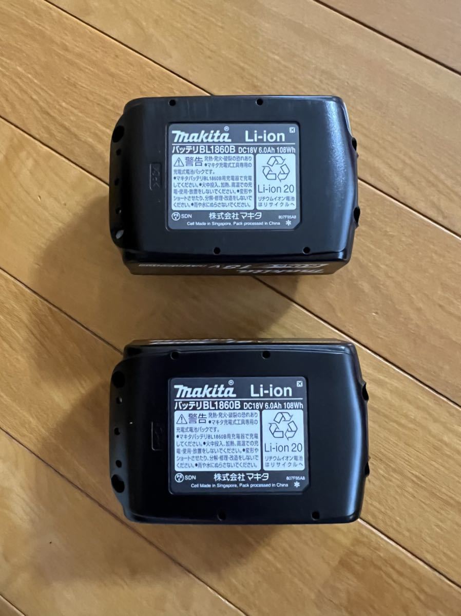 新品マキタ 18v 6.0ah大容量スライドバッテリー2個セット_画像3