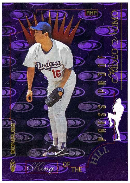 即決! 1997 野茂英雄 MLB Donruss King of the Hill プレスプルーフ ダイ・カット カード #427の画像1