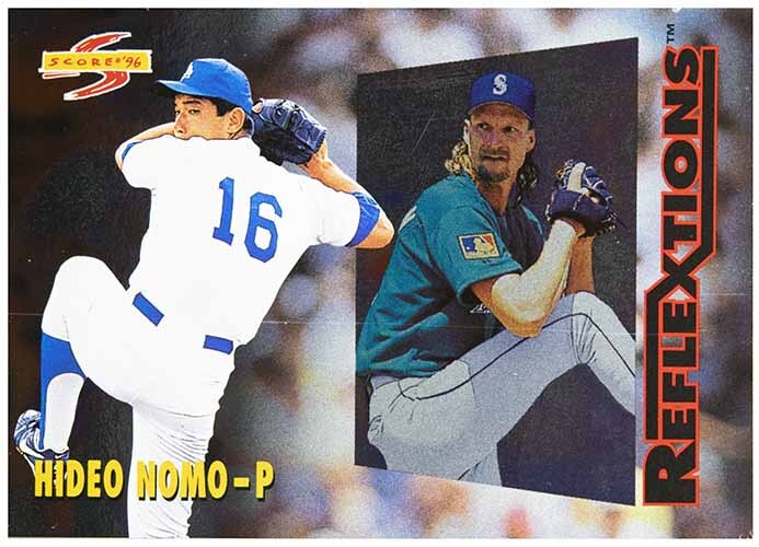 即決! 1995 野茂英雄/R. Johnson MLB Score Reflextions カード #18_画像1