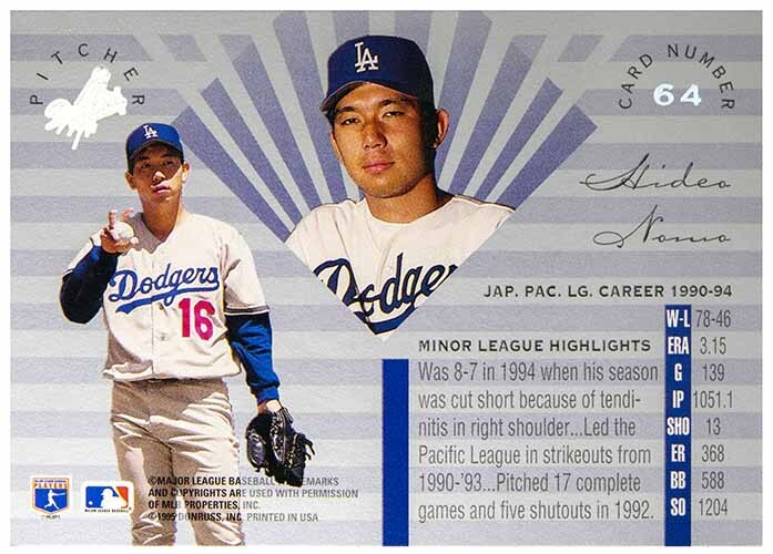 即決! 1995 野茂英雄 MLB Leaf Limited カード #64_画像2