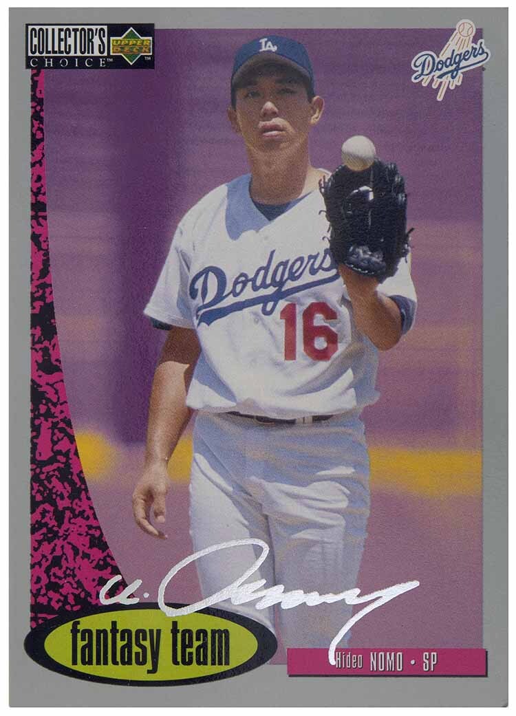 即決! 1995 野茂英雄 MLB UPPER DECK C/C Fantasy Team 銀署名 カードの画像1