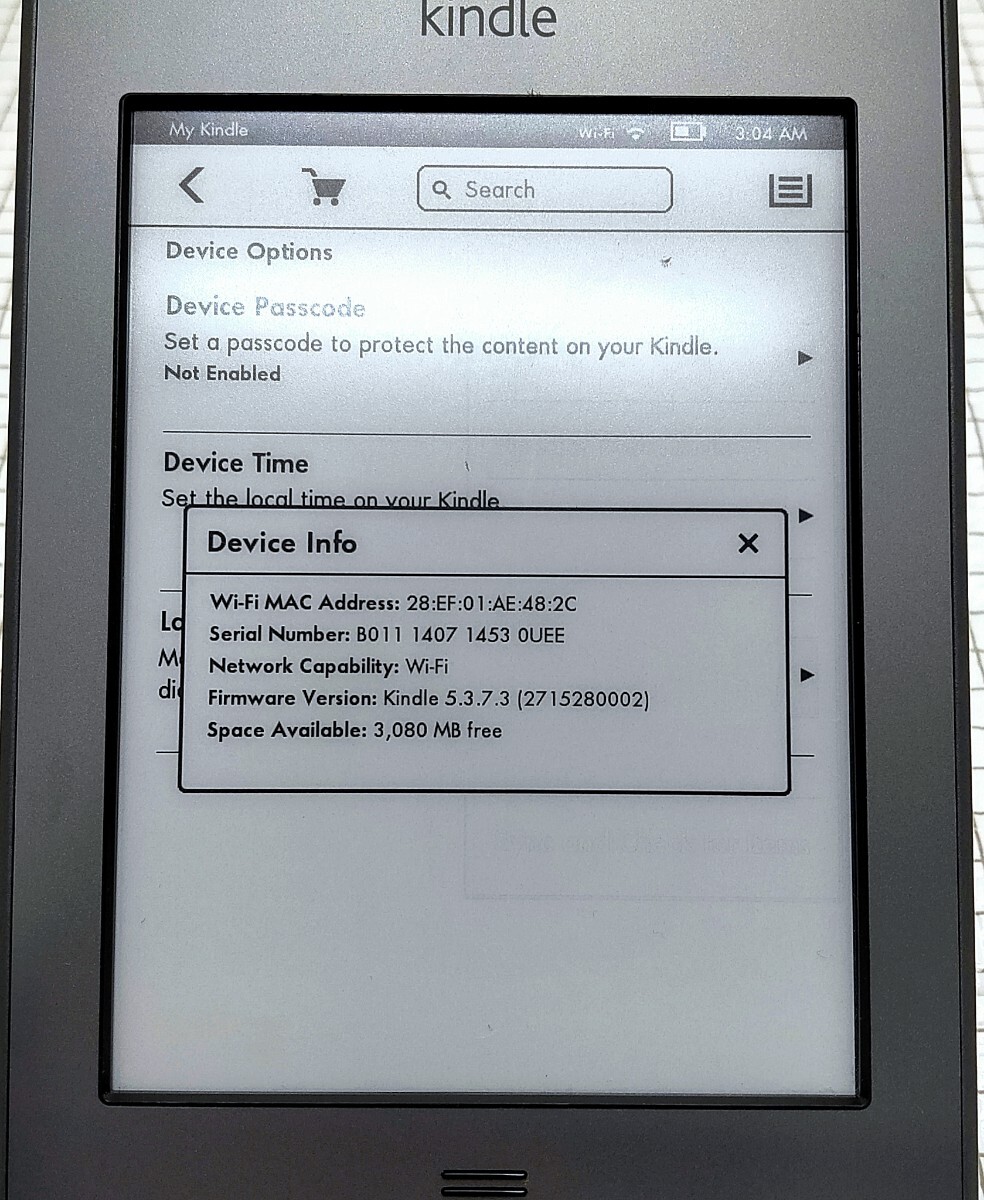Amazon Kindle Touch no. 4 generation D01200 North America version / Japanese not yet correspondence 