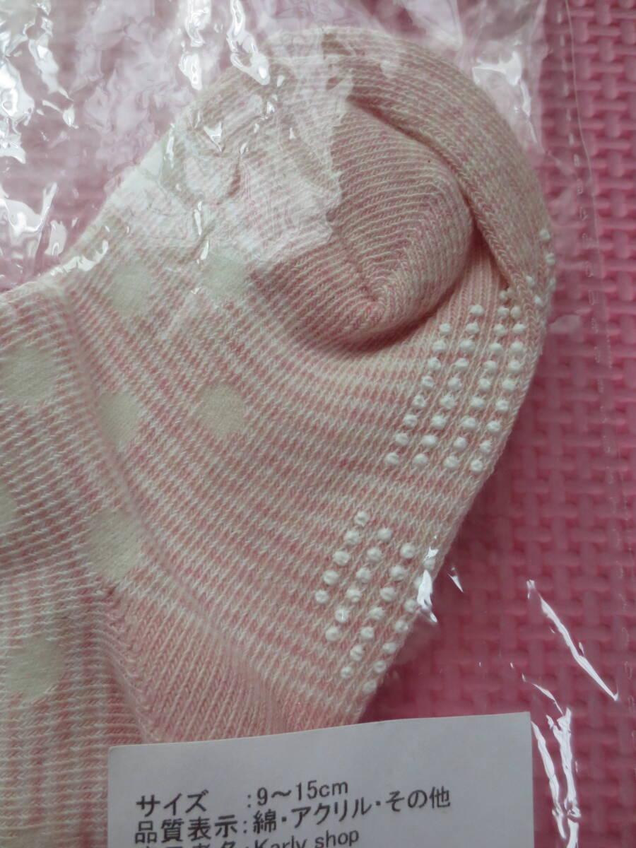  new goods baby knee-high socks pink dot border pattern slipping cease attaching socks 9cm 10cm 11cm 12cm 13cm 14cm 15cm child girl spring thing free shipping 