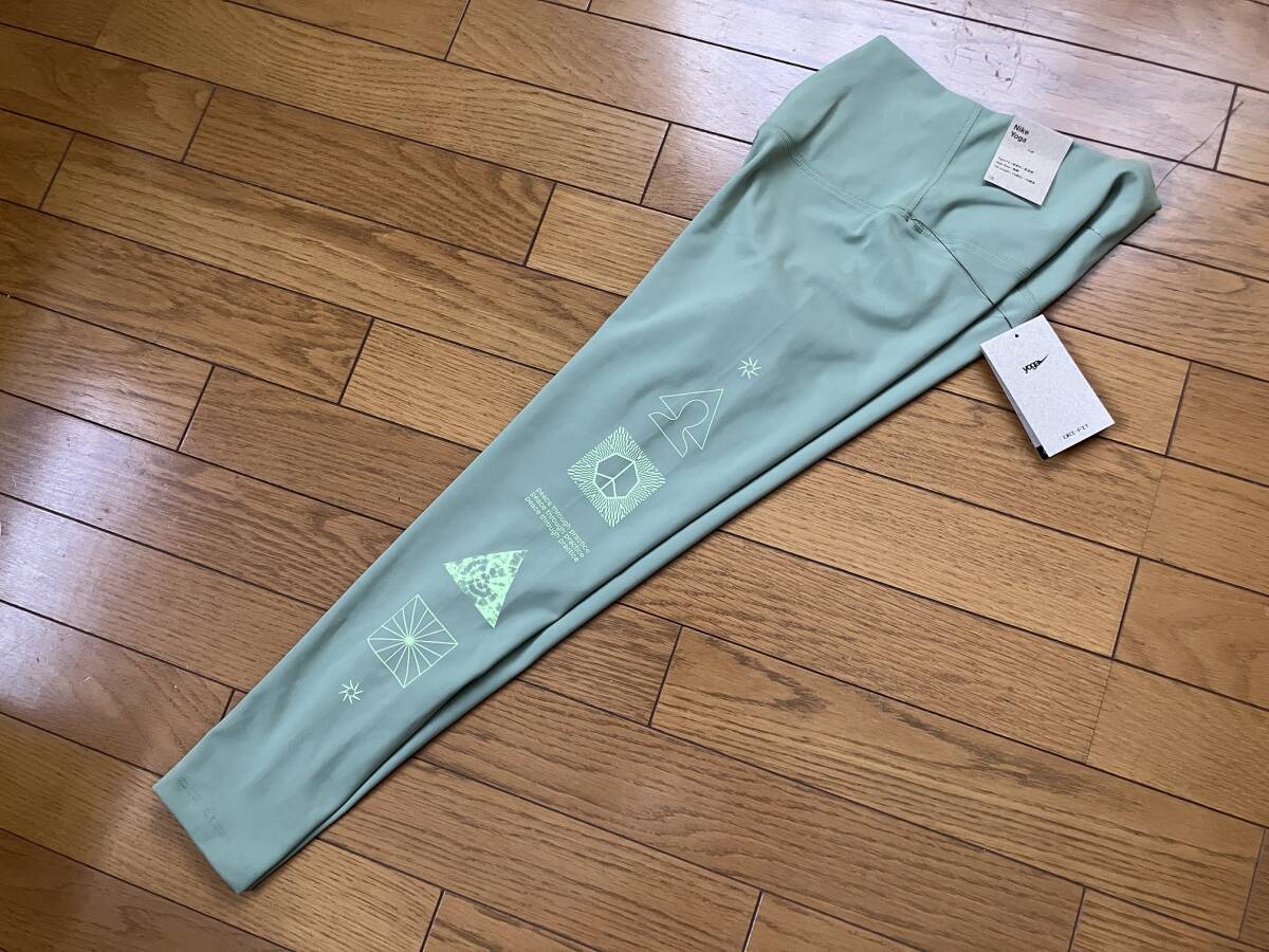 ♪新品タグ付 NIKE Yoga ナイキ サイドグラフィックタイツ 定価7,700円 L ヨガ ピラティス ダンス ランニング トレーニング ロングタイツ_画像2