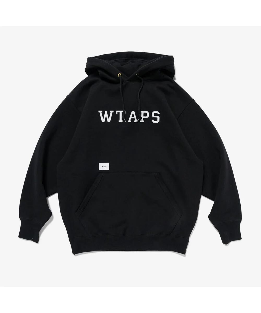 WTAPS 24SS ACADEMY HOODY COTTON COLLEGE BLACK パーカー ダブルタップス XLの画像1