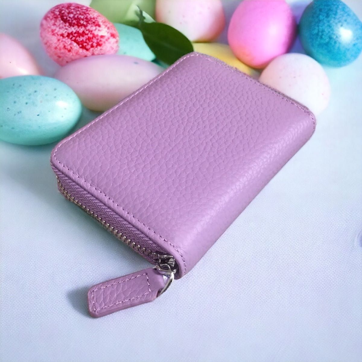 ミニ財布 メンズ レディース パステル紫 大容量 小銭入れ カードケース