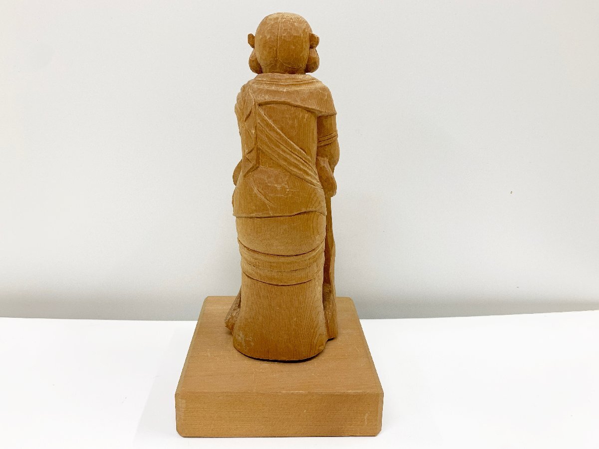 超特価激安 木彫 合掌童子 オブジェ 仏像 雑貨 楠瀬和子作 木製 小物 飾り 木工、竹工芸