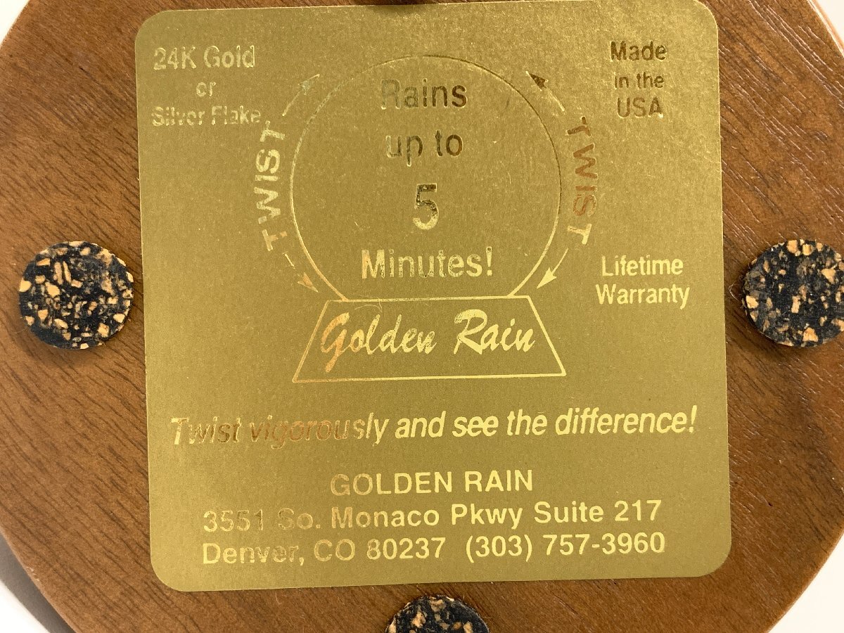 24K GOLD золотой . ввод Crystal Ball "снежный шар" Golden Rain хлопья настольный мелкие вещи произведение искусства Аляска 