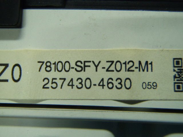 【検査済】 H17年 インスパイア DBA-UC1 スピードメーター J30A 78120-SFY-Z01 [ZNo:31004041]の画像3