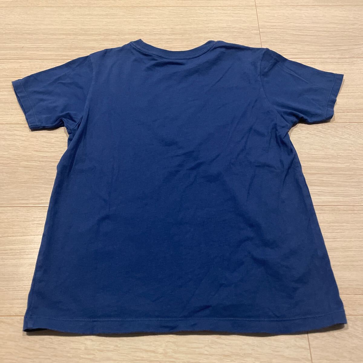 ユニクロキッズクルーネックTシャツ140小学生通学UNIQLOブルー_画像5