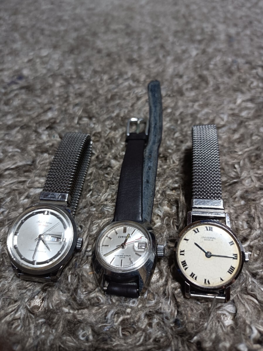 セイコー シチズン ユニバーサルジュネーブ 手巻 時計 7本セット SEIKO CITIZEN Universal geneve 腕時計 ジャンク 14KGFの画像2