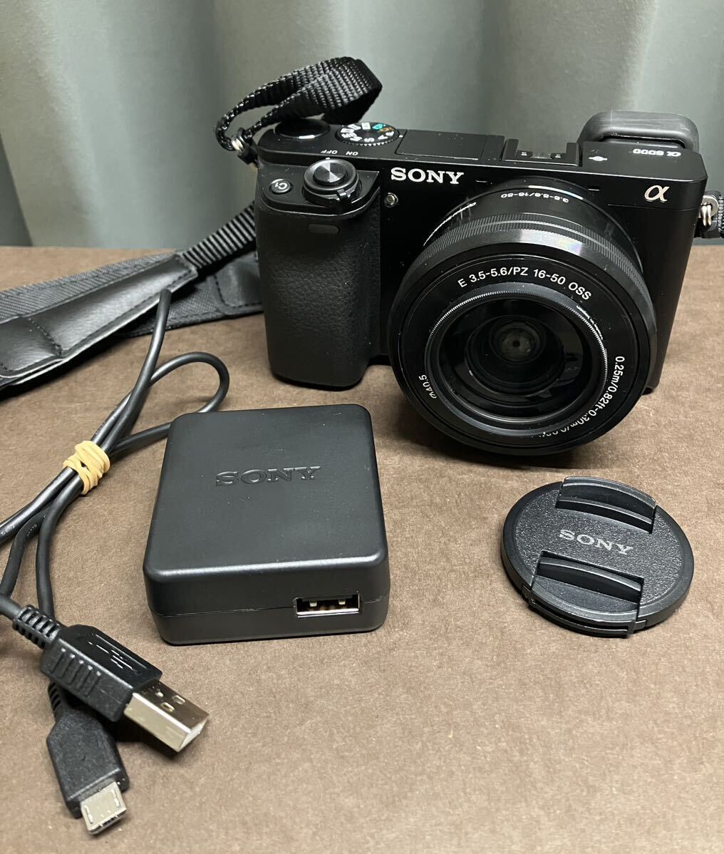 SONY/ソニー★α6000★アルファ★パワーズームレンズキット★ブラック★E 3.5-5.6/PZ 16-50 OSS★充電器付★現状品★031325の画像10