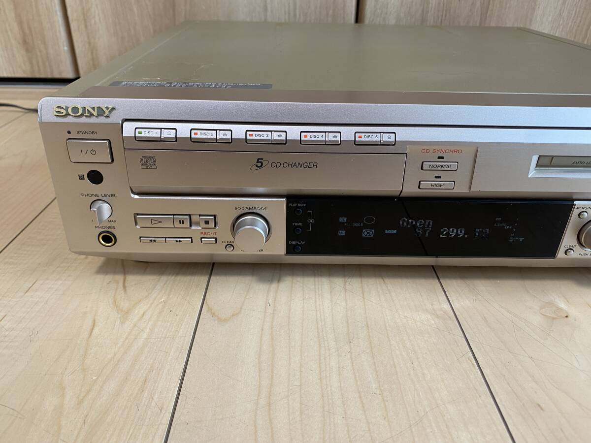 ソニー SONY MXD-D5C CD/MDデッキ 通電確認 中古ジャンクの画像4