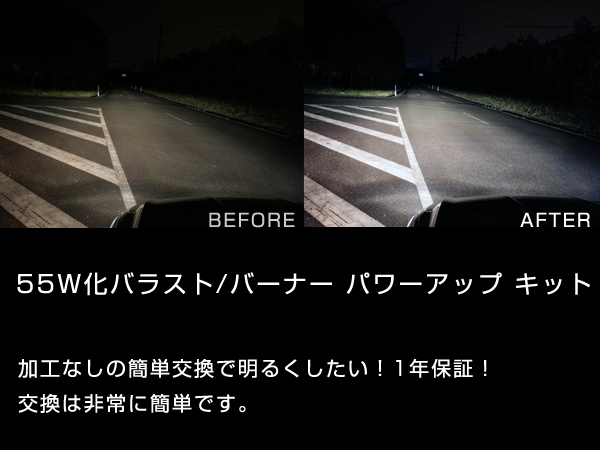 ランサーエボリューション ワゴン CT9W (H17.9～H18.12) D2S 55W化 ◎純正HID装着車用 バラスト パワーアップ HIDキット_画像7