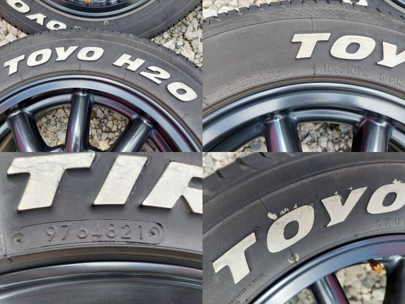 ファブレス ヴァローネ MC-9 6.5J 16インチ オフセット38 139.7 6H 215/65R16 TOYO H20 ホワイトレター ハイエース レジアスエースの画像7