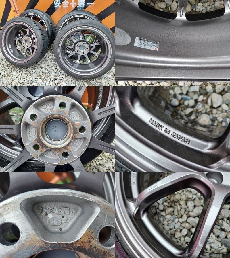 スイフトスポーツに使用 エンケイ PF09 7.5J 17インチ オフセット45 114.3 5H ダークシルバー クムホ 195/45R17 2022年 スイフトの画像7