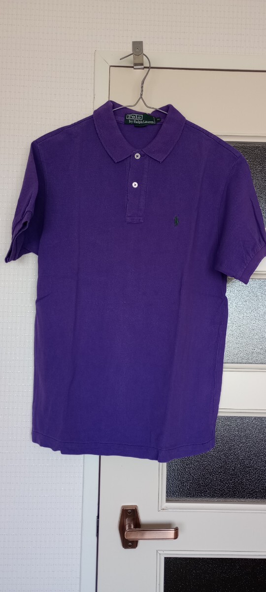 アメリカ古着 90s 90年代ラルフローレン ポロシャツ Ralph Lauren 紫XLの画像1