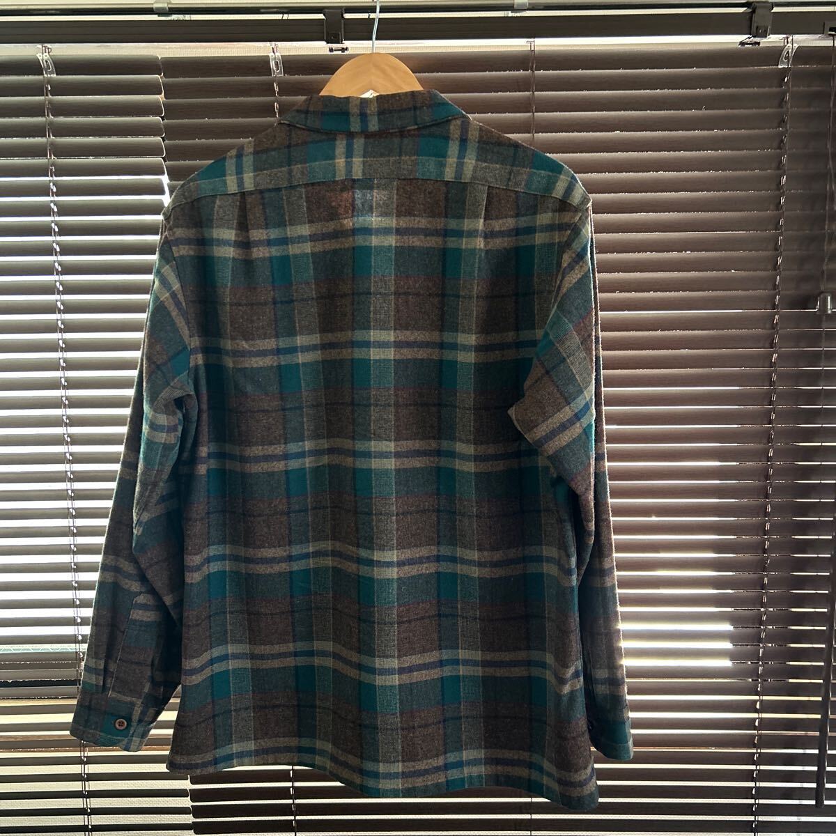 【美品】ペンドルトン PENDLETON ボードシャツ 70s ブラウン オンブレ L ボックス ヴィンテージシャツ MADE IN USA_画像4