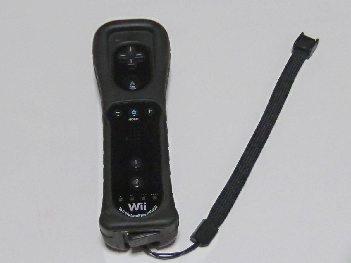 RSJ048【送料無料 即日発送 動作確認済】Wii リモコン モーションプラス ストラップ ジャケット 任天堂 純正 RVL-0363 黒 ブラックの画像1