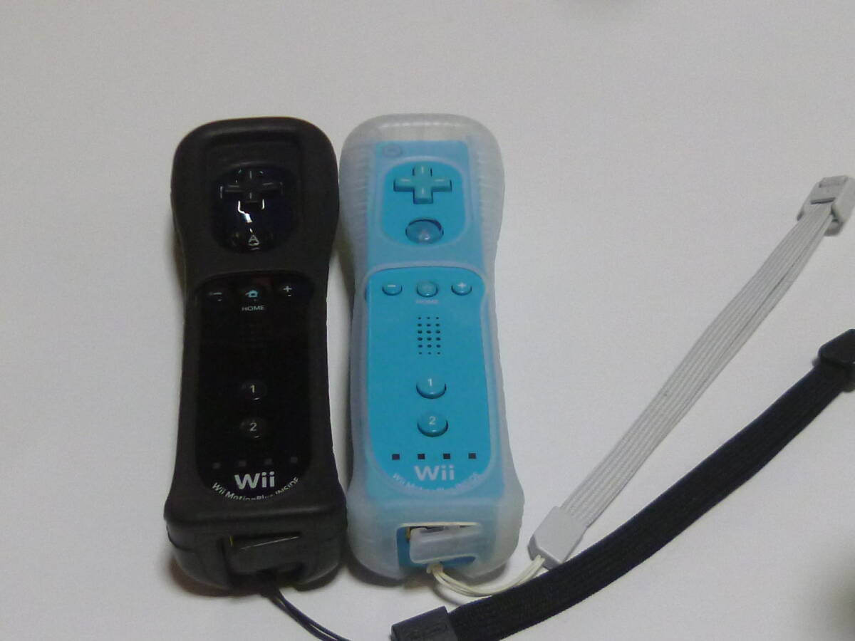 RSJ02【送料無料 即日発送 動作確認済】Wii リモコン モーションプラス内蔵 ストラップ ジャケット 任天堂 純正 RVL-036 ブラック ブルー _画像1