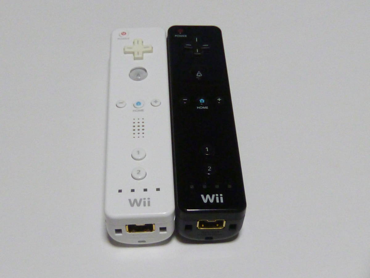 R088【送料無料 即日発送 動作確認済】Wii リモコン 2個セット 任天堂 純正 RVL-003 白 ホワイト 黒ブラック コントローラ コントローラーの画像1