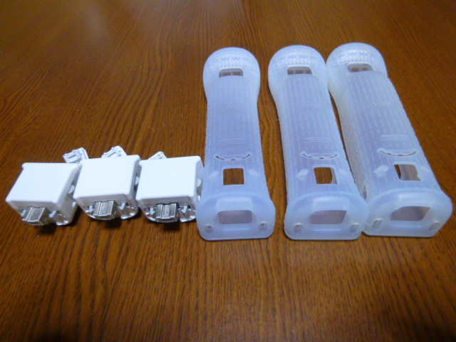 M058[ free shipping ]Wii motion plus jacket 3 piece set ( operation verification settled ) remote control cover 