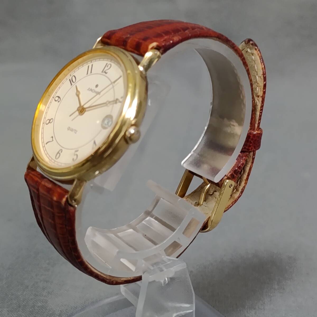 564/11 GJ60444 JUNGHANS ユンハンス EWJ-1005M メンズ 腕時計 QUARTZ ゴールドカラーの画像3