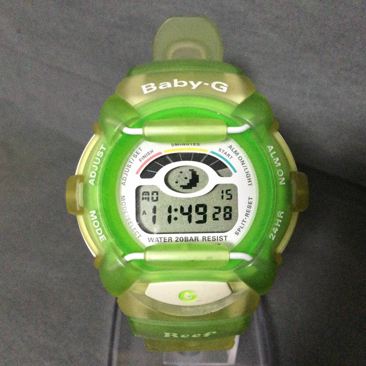 564/17 GJ60500 CASIO Baby-G Reef BGR-200 Shock Resistant デジタル 稼働 腕時計 グリーン カシオ ベビーGの画像1