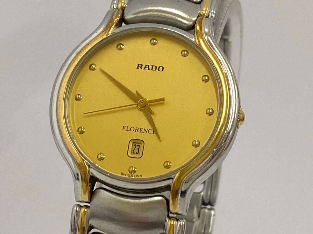 RADO ラド― FLORENCE フローレンス デイト クォーツ メンズ 腕時計 129.3644.4 ジャンクの画像1