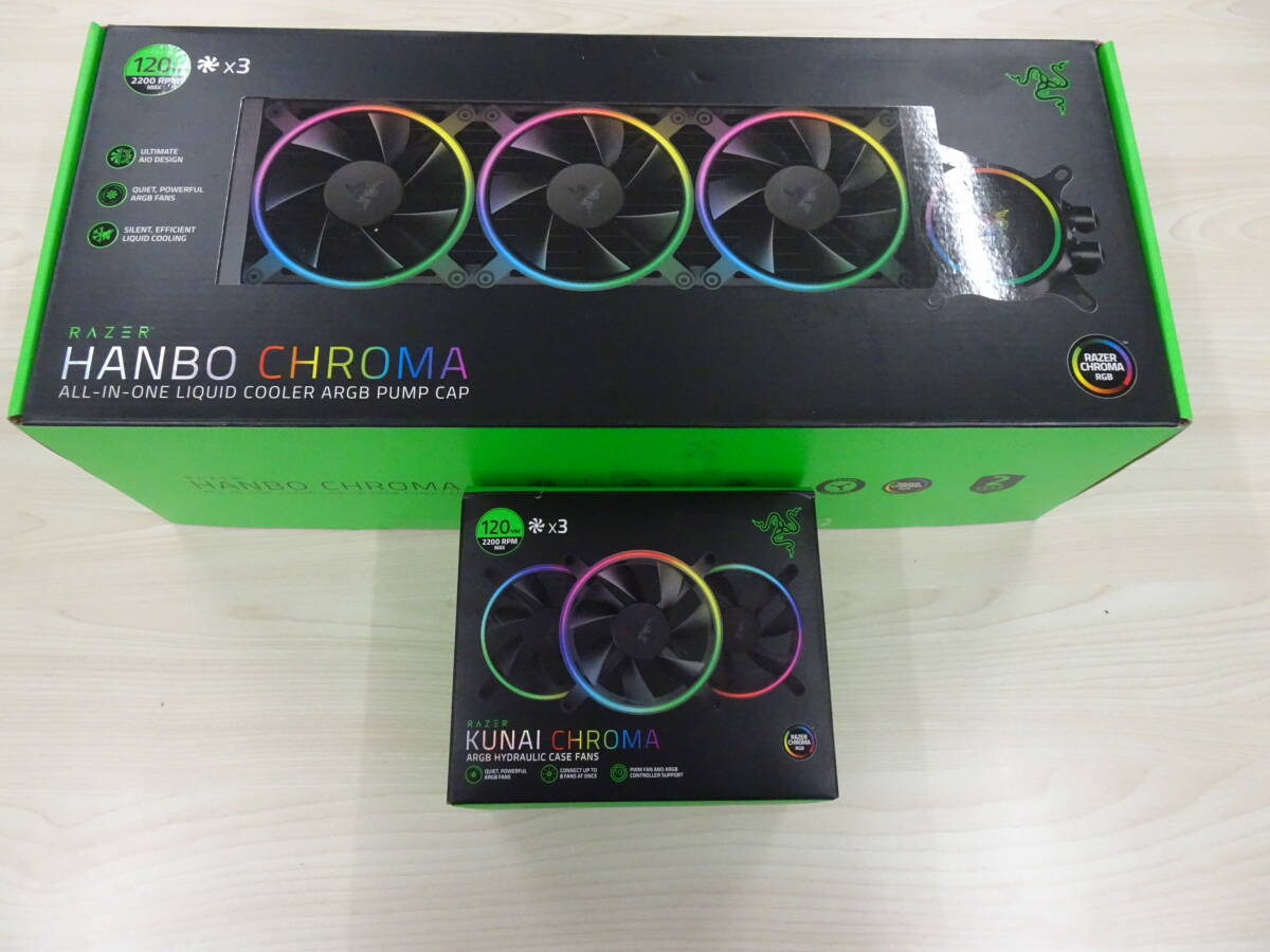 RAZER HANBO CHROMA 360㎜＋ KUNAI CHROMA セット 120㎜×3水冷クーラー＋120㎜×3ファン 2200RPM MAX の画像1