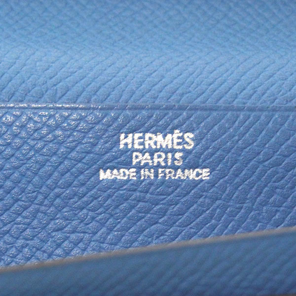 エルメス HERMES ベアン スフレ 二つ折り長財布 □P刻印 2012年製 ブルーエレクトリック プレゼント 男性 女性の画像8