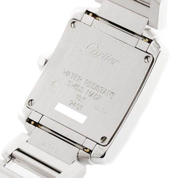 カルティエ Cartier タンクフランセーズ SM ホワイト文字盤 K18WG/ダイヤ レディース腕時計 クォーツ 20ｍｍ_画像4