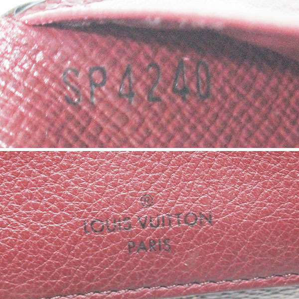 ルイヴィトン LOUIS VUITTON ダミエ・エべヌ ポルトフォイユ・ジュリエット 二つ折り財布 N60381 ブラウン 茶系 ボルドー 女性 ブランド_画像8