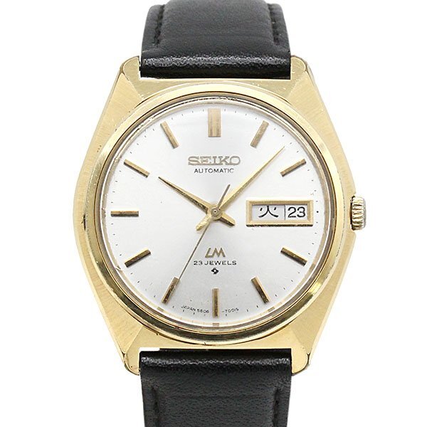 1円～ ヴィンテージ SEIKO ロードマチック 5606-7000 23JEWELS シルバー文字盤 自動巻き・手巻き機構付 メンズ腕時計 国鉄 セイコーの画像1