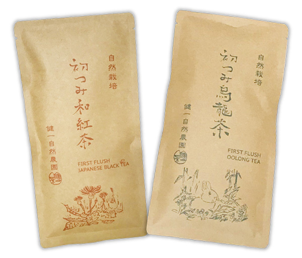 自然栽培 初つみ茶２種類(和紅茶＆烏龍茶(各30g))★無肥料・無農薬の誇り高き大和茶★柔らかな新芽を摘み取り茶葉と対話しながら製茶♪