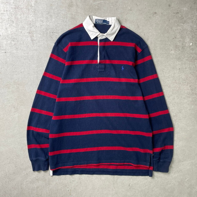 Polo by Ralph Lauren ポロバイラルフローレン ボーダー ラガーシャツ メンズS レディース_画像1